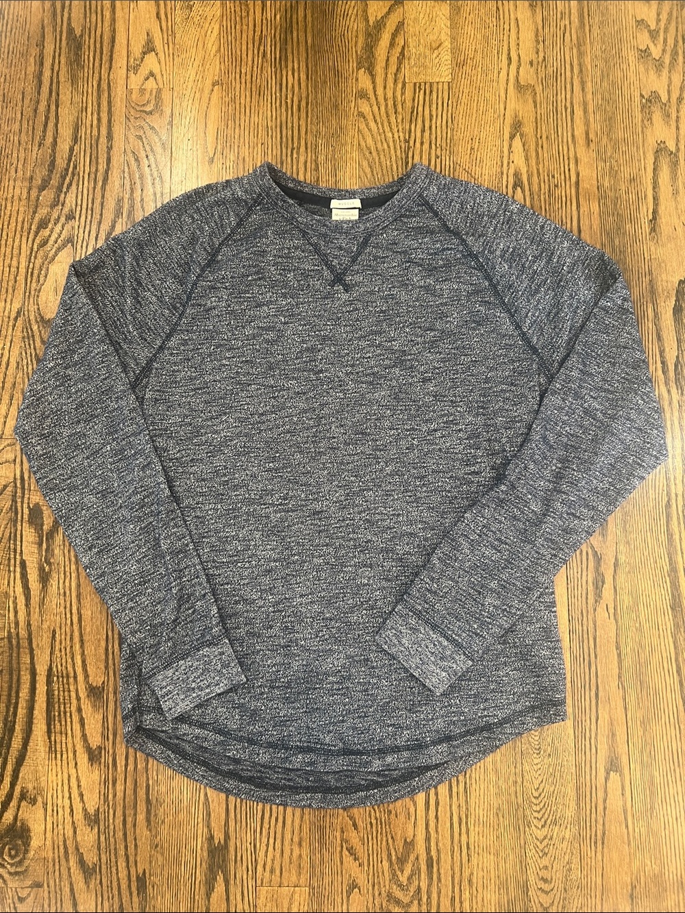 Abercrombie & Fitch Muscle Navy & White Marled Crewneck Pullover
